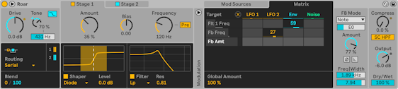Process your sound with Roar’s Serial routing mode