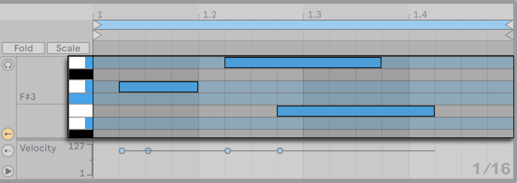 Edición de notas MIDI y velocidades — Ableton Reference Manual Version ...