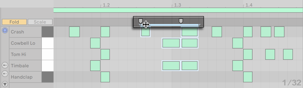 Edición de notas MIDI y velocidades — Ableton Reference Manual Version ...