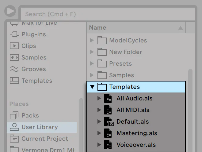 Managing Files and Sets — Ableton Reference Manual Version 11 | Ableton