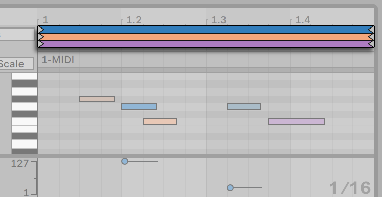 Edición de notas MIDI y velocidades — Ableton Reference Manual Version ...