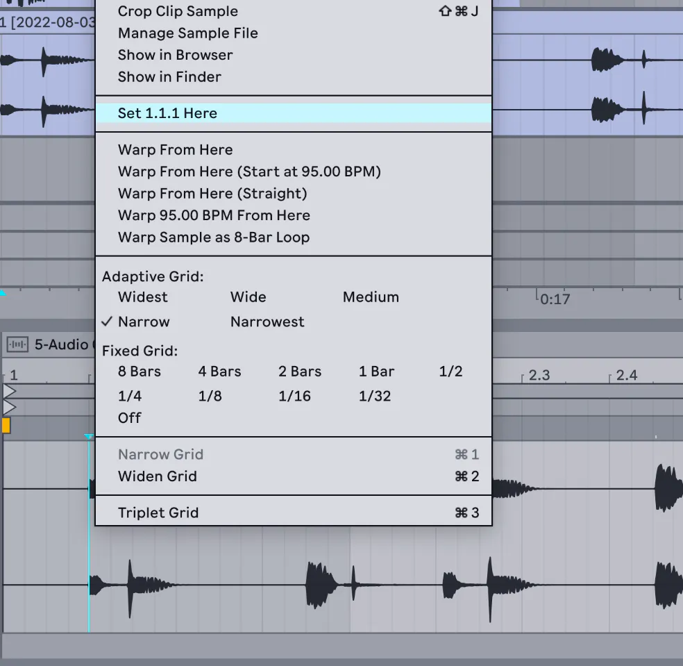 Audio Clips Graph Audio Clips, Tempo, and Warping — Ableton Reference Manual Version 12 ...
