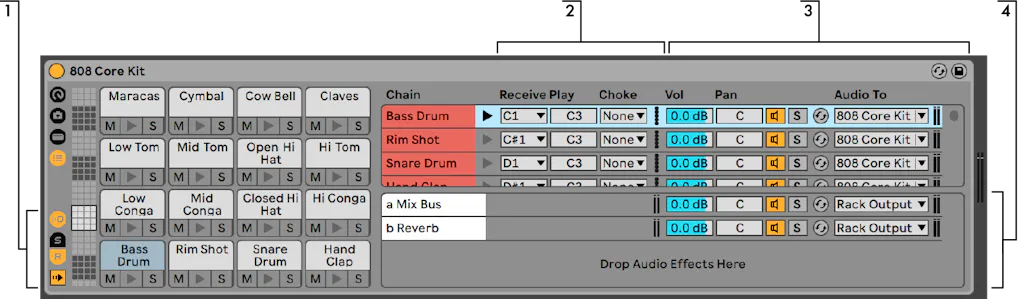 Racks de instrumentos, batería y efectos — Ableton Reference Manual ...