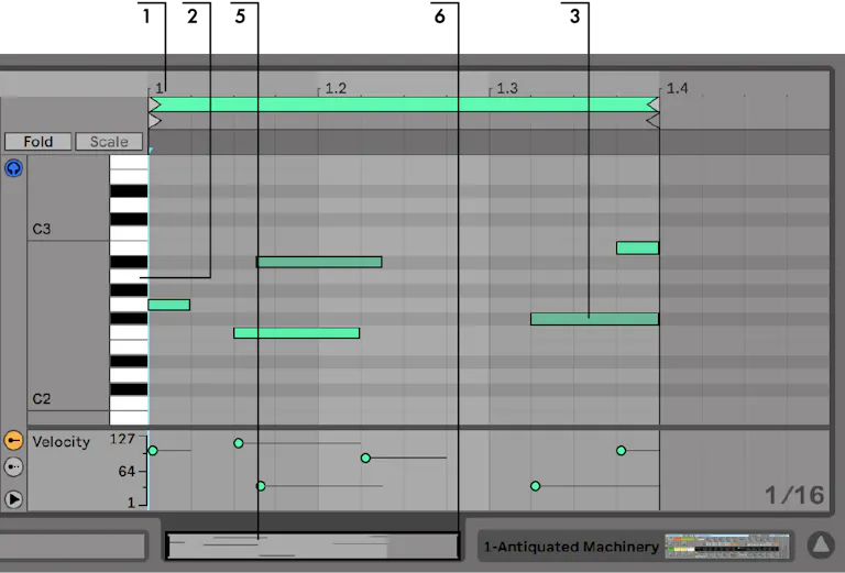 编辑 MIDI 音符和力度 — Ableton Reference Manual Version 11 | Ableton