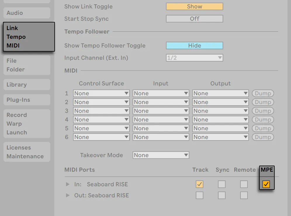 Edición MPE — Ableton Reference Manual Version 11 | Ableton