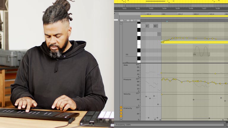 Artist demonstrates MPE using a Roli Seaboard, Push and Live 11’s new Note Expression View