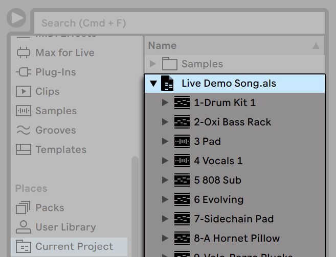 ableton live 9.1 project files