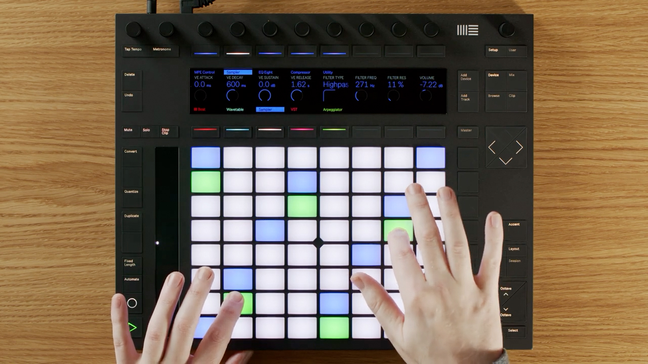 ableton push 2 aftertouch